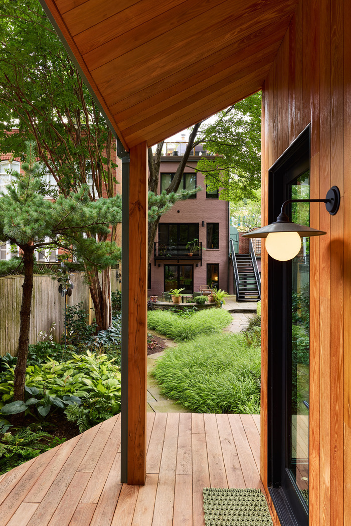 Backyard Writer’s Cabin in Georgetown, Washington, DC with small porch