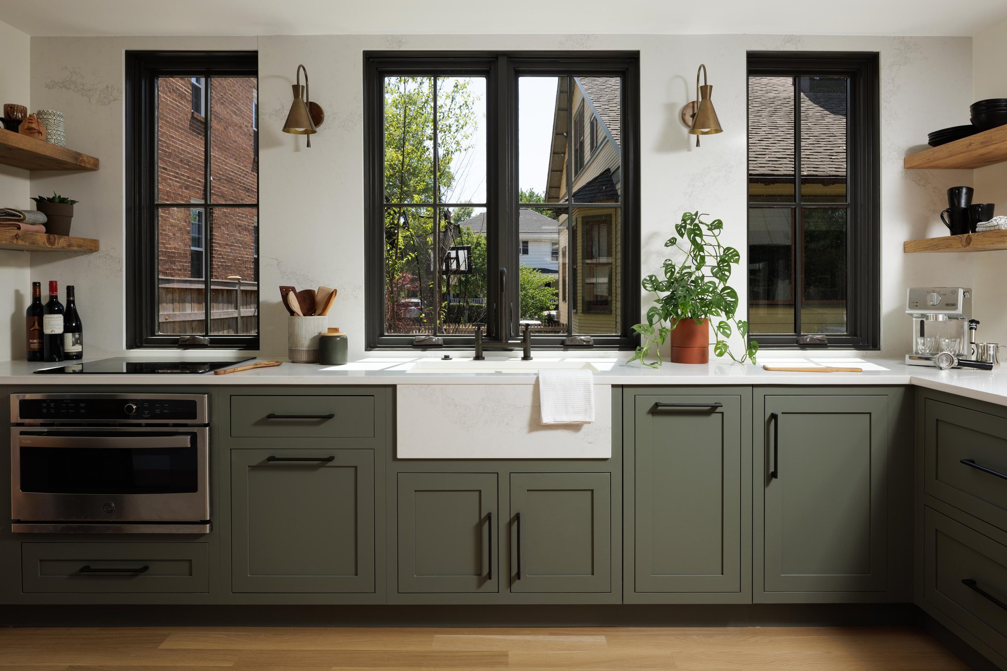 modern adu in del ray with kitchen with green shaker cabinets