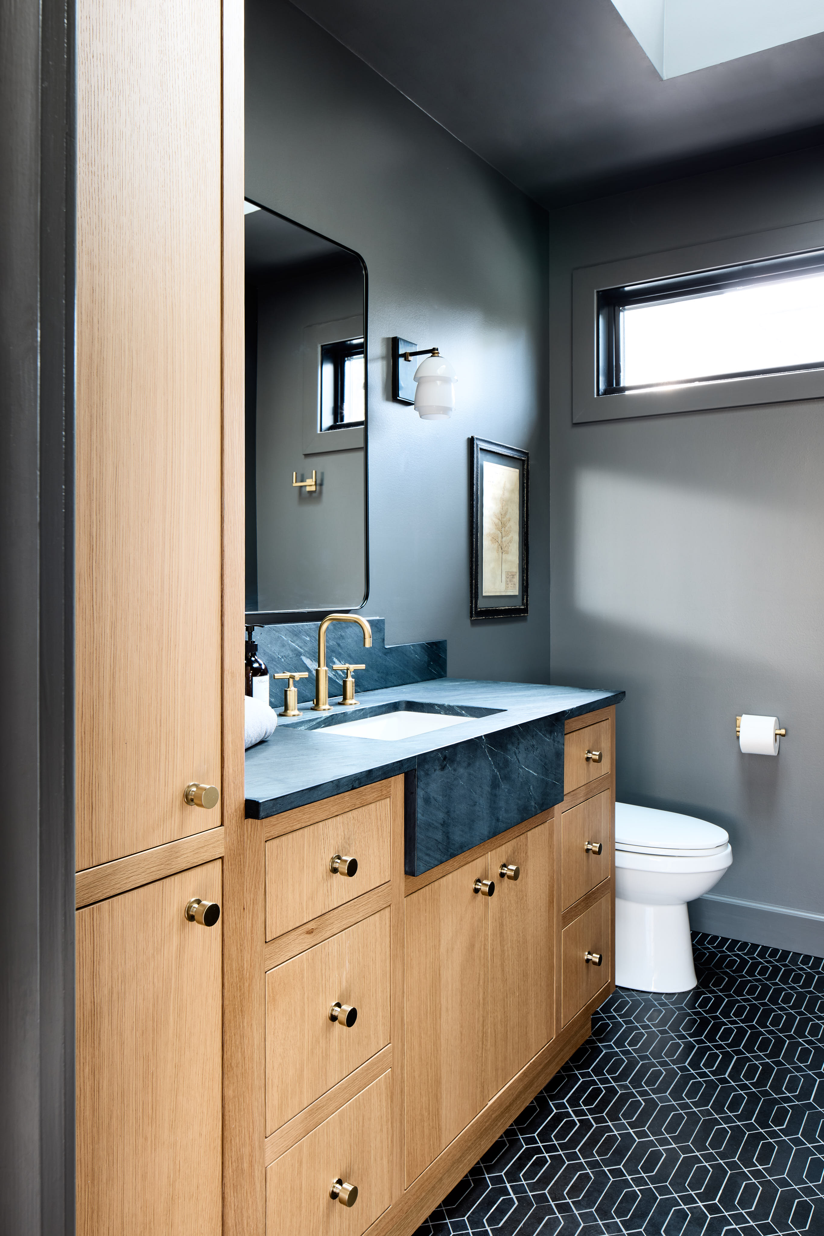 Four Tips to Create a Moody Primary Bathroom Like The One in this Del Ray, Alexandria, Virginia Home