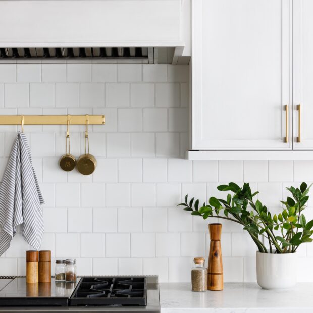 Neutral + Navy Kitchen in Arlington, Virginia