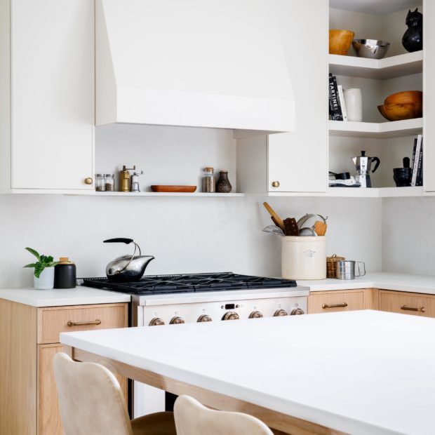 Wood + White Kitchen in Northwest, Washington, DC